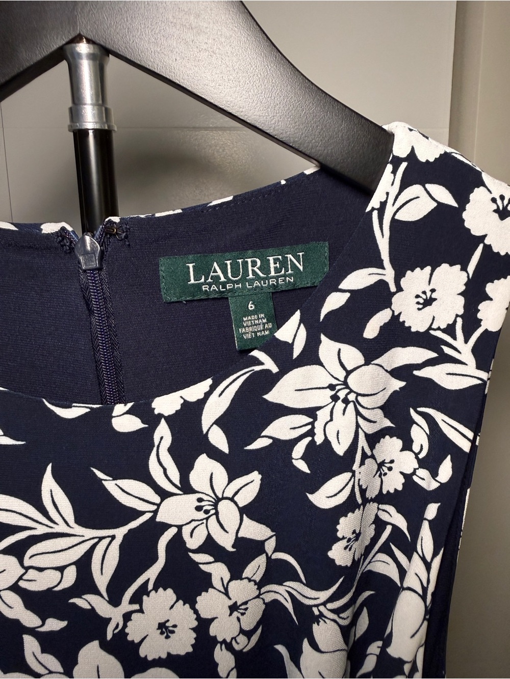 Ralph Lauren Navy and White Floral Sleeveless Jumpsuit